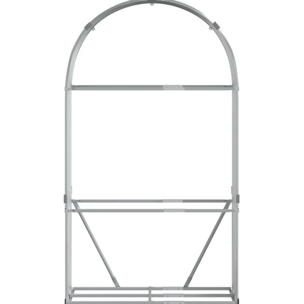 Best Polttopuuteline hopea 120x45x210 cm galvanoitu teräs Polttopuutelineet