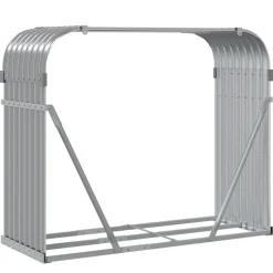 Discount Polttopuuteline vaaleanharmaa 120x45x100 cm galvanoitu teräs Polttopuutelineet