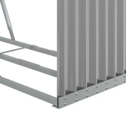 Discount Polttopuuteline vaaleanharmaa 120x45x100 cm galvanoitu teräs Polttopuutelineet