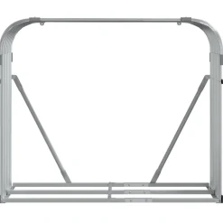 Discount Polttopuuteline vaaleanharmaa 120x45x100 cm galvanoitu teräs Polttopuutelineet