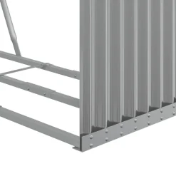 Outlet Polttopuuteline vaaleanharmaa 120x45x210 cm galvanoitu teräs Polttopuutelineet