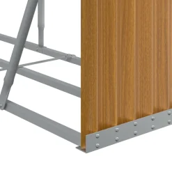 Polttopuuteline vaaleanruskea 120x45x210 cm galvanoitu teräs*FinePRICE Outlet