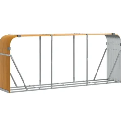 Polttopuuteline vaaleanruskea 120x45x210 cm galvanoitu teräs*FinePRICE Outlet