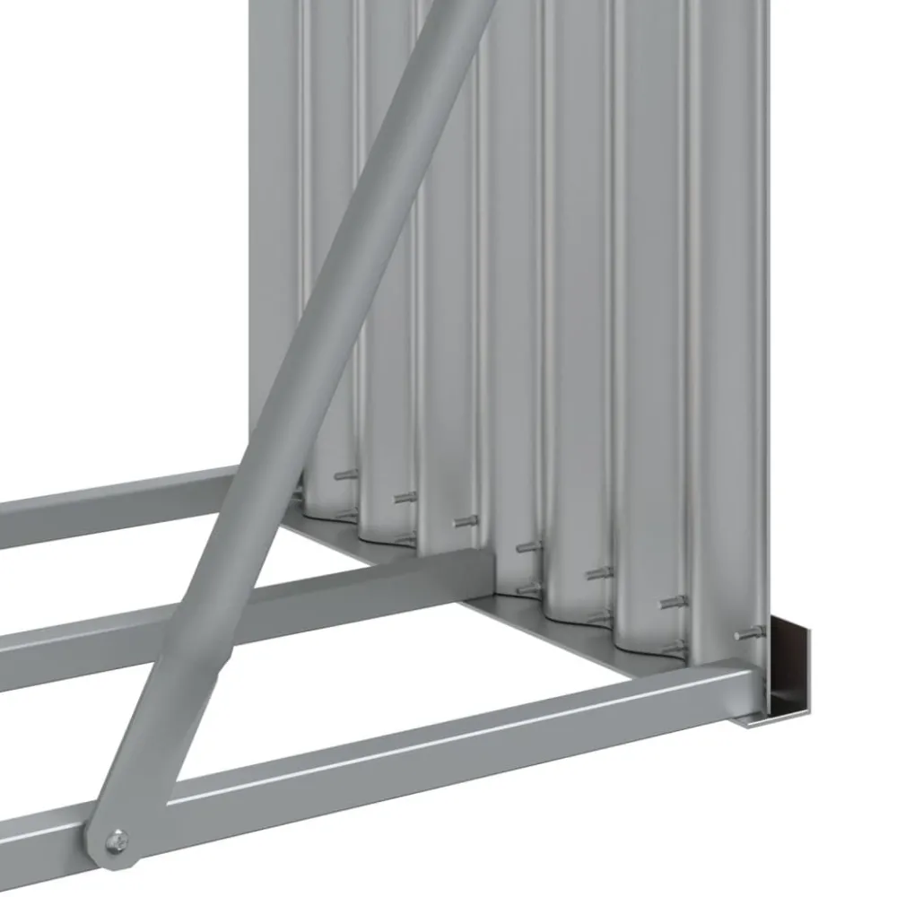Polttopuuteline vaaleanruskea 120x45x210 cm galvanoitu teräs*FinePRICE Outlet