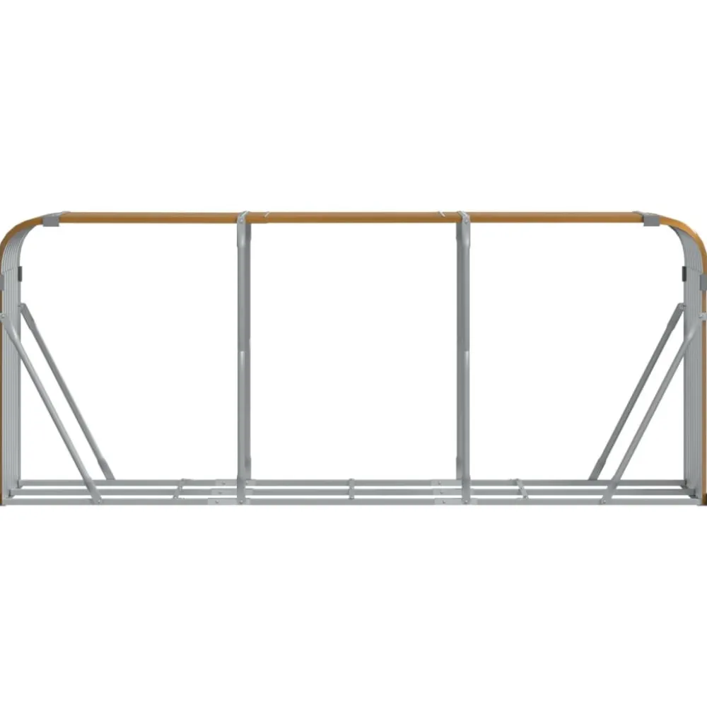 Polttopuuteline vaaleanruskea 120x45x210 cm galvanoitu teräs*FinePRICE Outlet
