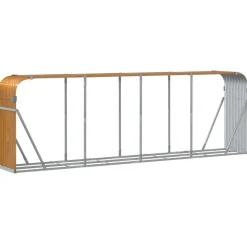 Clearance Polttopuuteline vaaleanruskea 300x45x100 cm galvanoitu teräs Polttopuutelineet