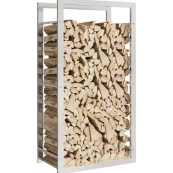 Polttopuuteline 50x28x94 cm ruostumaton teräs*FinePRICE Online