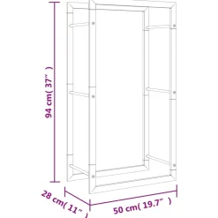 Polttopuuteline 50x28x94 cm ruostumaton teräs*FinePRICE Online