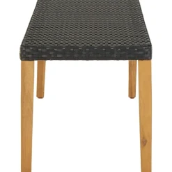 Discount Polyrottinkinen musta puutarhapenkki 80 cm Puutarhapenkit|Polyrottinkikalusteet