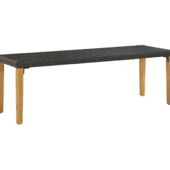 Discount Polyrottinkinen musta puutarhapenkki 80 cm Puutarhapenkit|Polyrottinkikalusteet