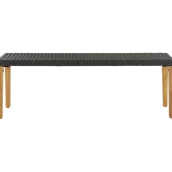 Discount Polyrottinkinen musta puutarhapenkki 80 cm Puutarhapenkit|Polyrottinkikalusteet