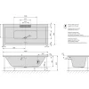 Poreamme Cascata Highline Hydro, 1850x850x450mm, 290l, musta/valkoinen Poreammeet