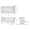 Poreamme Lily Highline Hydro, 1400x700x390mm, 173l, valkoinen*Interia Outlet