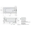 Poreamme Lisa Highline Hydro, 1700x700x470mm, 250l, valkoinen*Interia Best