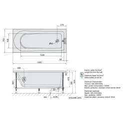 Poreamme Lisa Highline Hydro-Air, 1600x700x470mm, 245l, valkoinen*Interia Sale