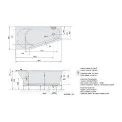 Discount Poreamme Projekta Attraction Hydro, 1600x800x440mm, vasen, 185l, valkoinen Poreammeet
