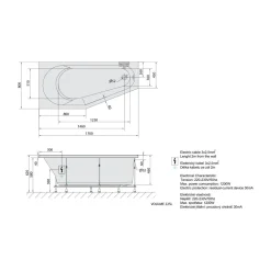 Online Poreamme Tigra Attraction Hydro-Air, 1700x800x460mm, vasen, 225l, valkoinen Poreammeet