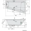 Best Poreamme Triangl Highline Hydro, 1800x1200x500mm, oikea, 350l, valkoinen Poreammeet