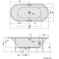 Sale Poreamme Viva Attraction Hydro-Air, 1750x800x470mm, 235l, valkoinen Poreammeet