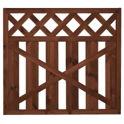 Porttielementti Lehtoharju A31R 900x800 mm suora pystylauta + vinoristikko ruskea*Tammiston puu Outlet