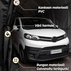 Pressutalli pyöreä muoto 500g/m2 musta eri kokoja*Fornorth Discount