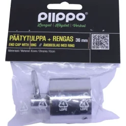 Päätytulppa + rengas Ø 36mm kromattu Terassin Kaiteet