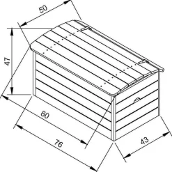 Hot Puinen lelulaatikko M034-1, 80x50x47cm Lasten Pihakalusteet