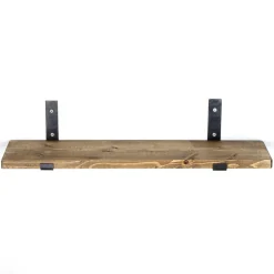 Puinen seinähylly LAM010, leveys 60cm, ruskea*Linento Furniture Outlet