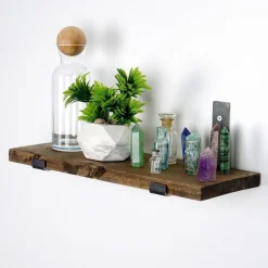 Puinen seinähylly LAM007, leveys 40cm, tummanruskea*Linento Furniture Clearance