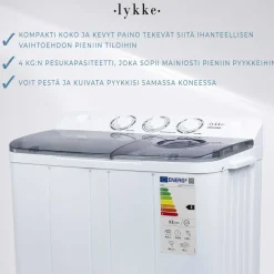 Pulsaattoripesukone Pro 2000, 4kg*Lykke