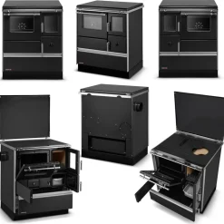 Puuliesi Alfa 70 LUX lasiovella, 6,3 kW, 65 m2, hormilähtö oikealla*SVT Discount
