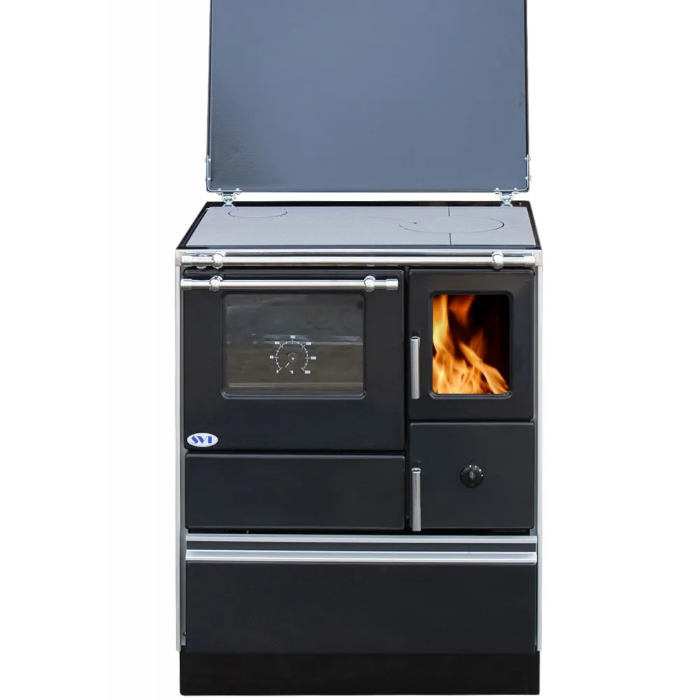 Puuliesi Alfa 70 LUX lasiovella, 6,3 kW, 65 m2, hormilähtö oikealla*SVT Discount