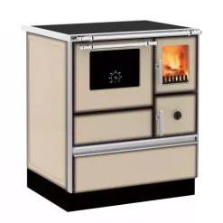 Hot Puuliesi Alfa 70 LUX lasiovella, 6,3 kW, 65 m2, hormilähtö vasemmalla Puuhellat