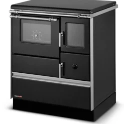 Hot Puuliesi Alfa 70 LUX lasiovella, 6,3 kW, 65 m2, hormilähtö vasemmalla Puuhellat
