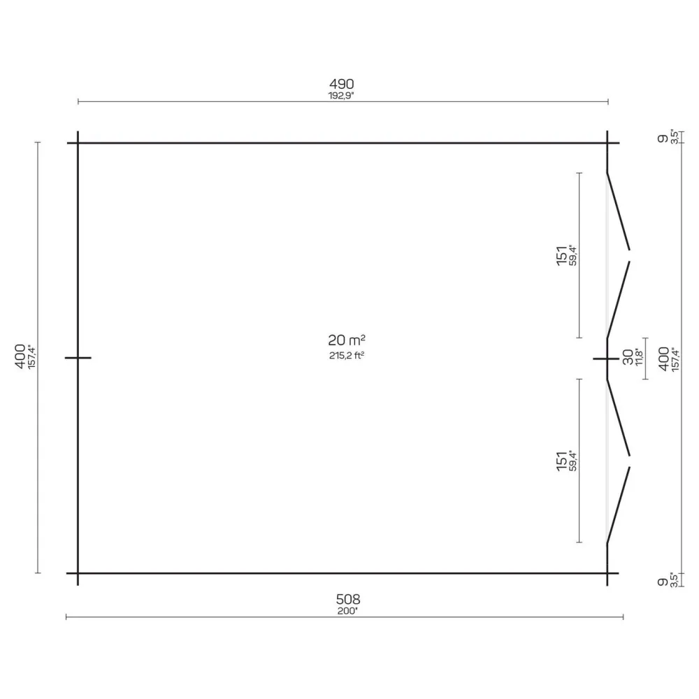 Puuliiteri Tobias 19,6 m²*Tene