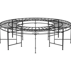 Puunympäryspenkki Ø 160 cm musta teräs*FinePRICE Outlet