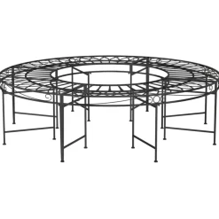 Puunympäryspenkki Ø 160 cm musta teräs*FinePRICE Outlet