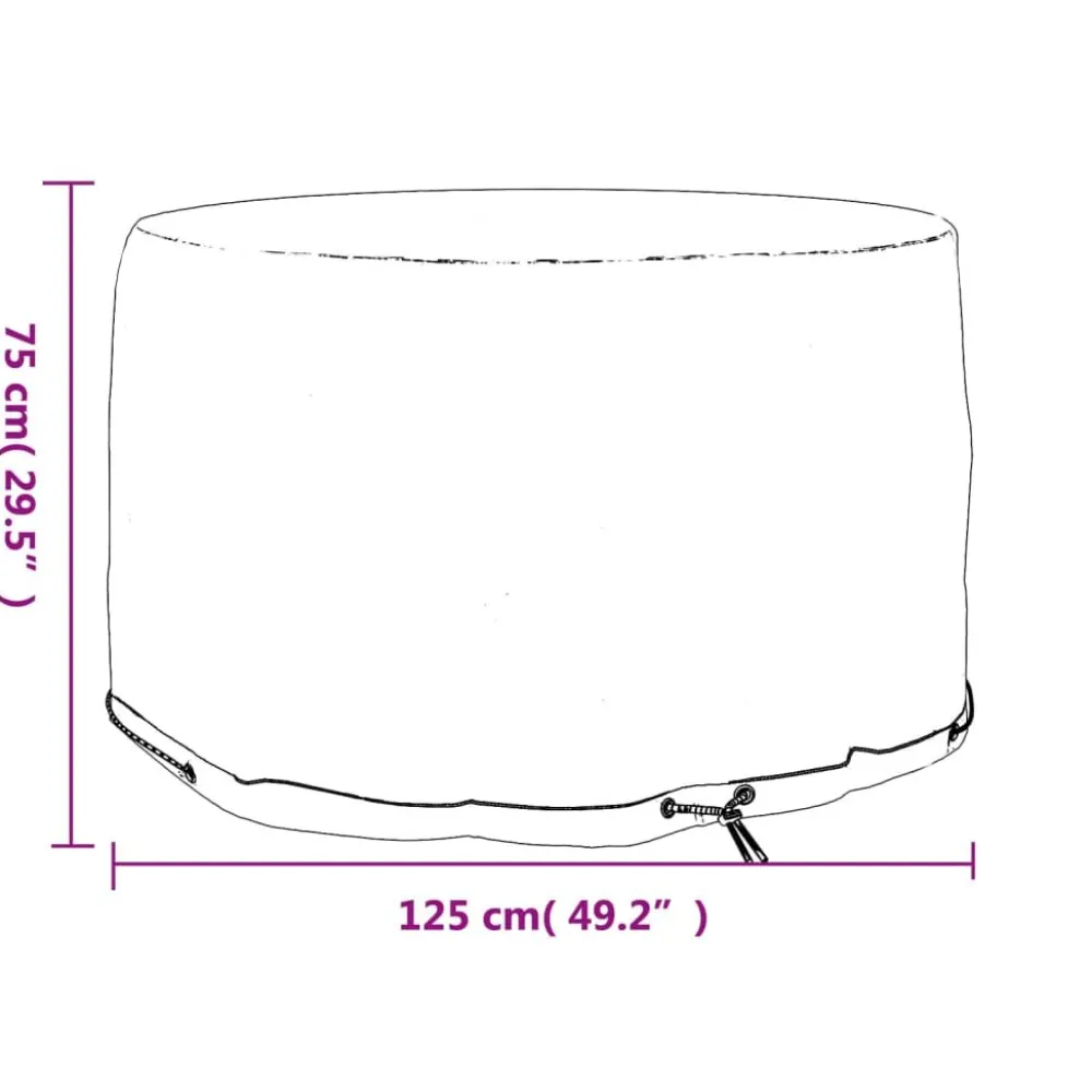 Clearance Puutarhakalusteiden suoja 6 purjerengasta Ø125x75 cm pyöreä Terassin Sisustus|Terassin Sisustus