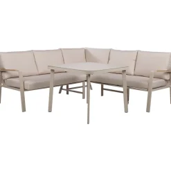 Puutarhakalustesetti UPLAND pöytä ja kulmasohva, beige*Home4you Hot
