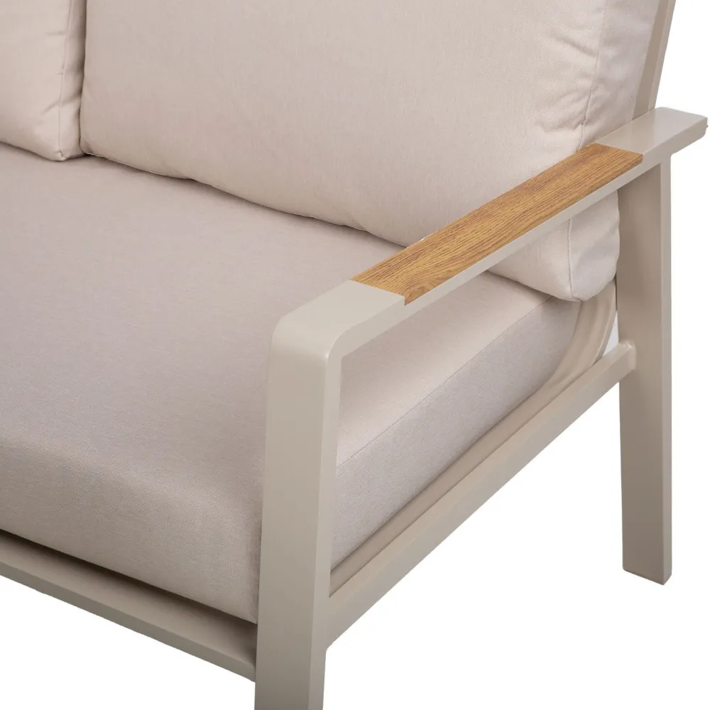 Puutarhakalustesetti UPLAND pöytä ja kulmasohva, beige*Home4you Hot