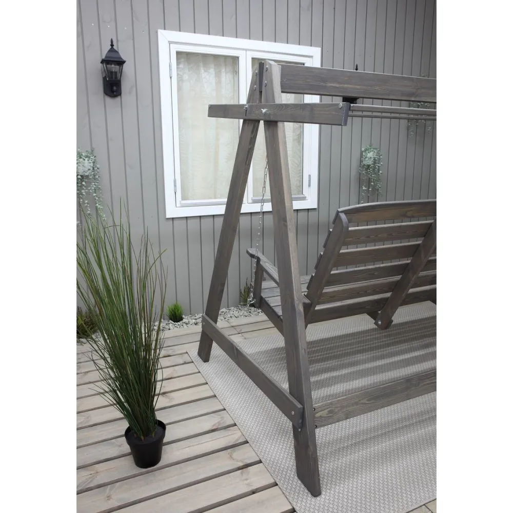 New Puutarhakeinu katoksella Pelle 165cm harmaa Pihakeinut