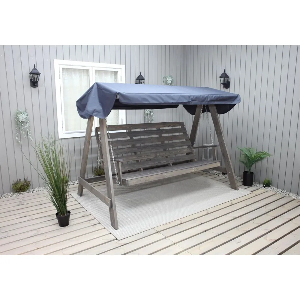 New Puutarhakeinu katoksella Pelle 165cm harmaa Pihakeinut