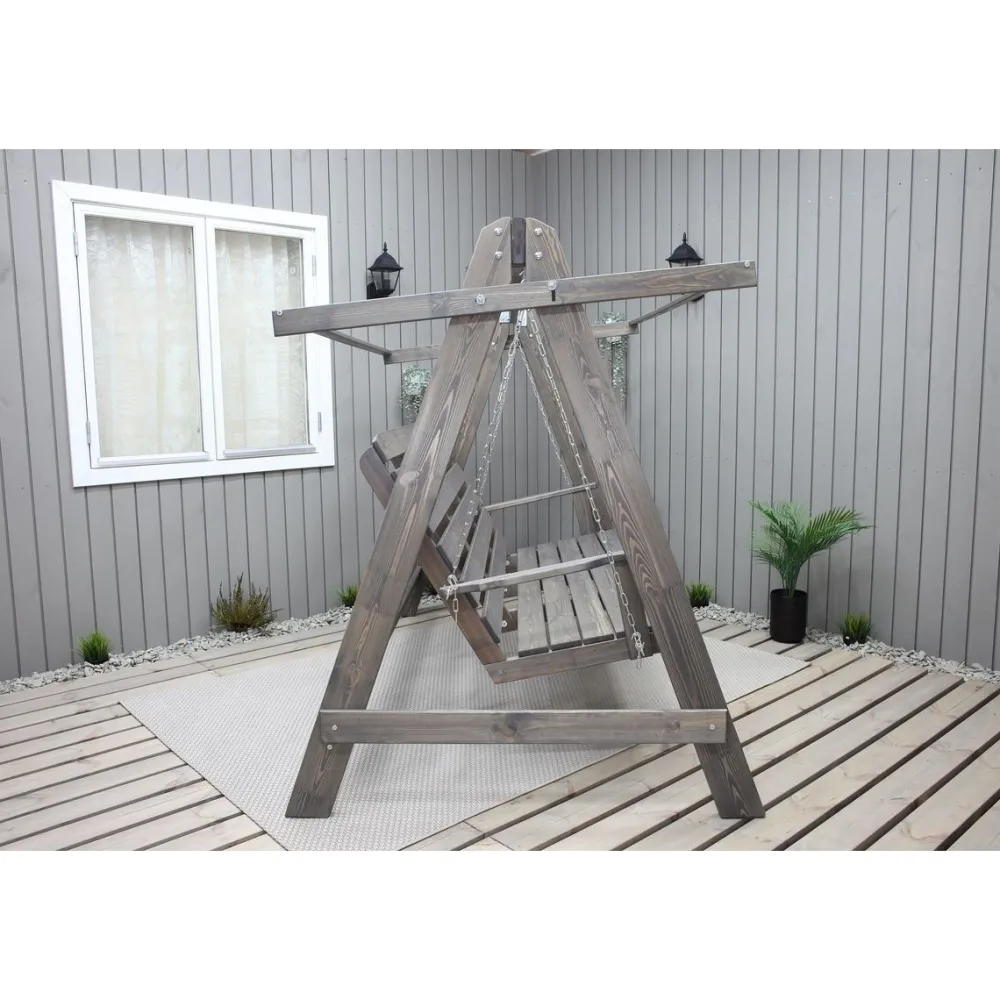 New Puutarhakeinu katoksella Pelle 165cm harmaa Pihakeinut
