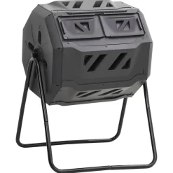 Puutarhakompostiroskis musta 73x64x95 cm 160 l*FinePRICE Outlet