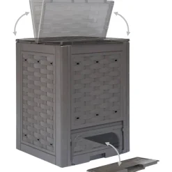 Outlet Puutarhakompostori, 60x60x83 cm, 300 litraa, ruskea Puutarhakompostorit