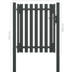 Puutarhan aitaportti teräs 1x1.5m antrasiitti*FinePRICE Clearance
