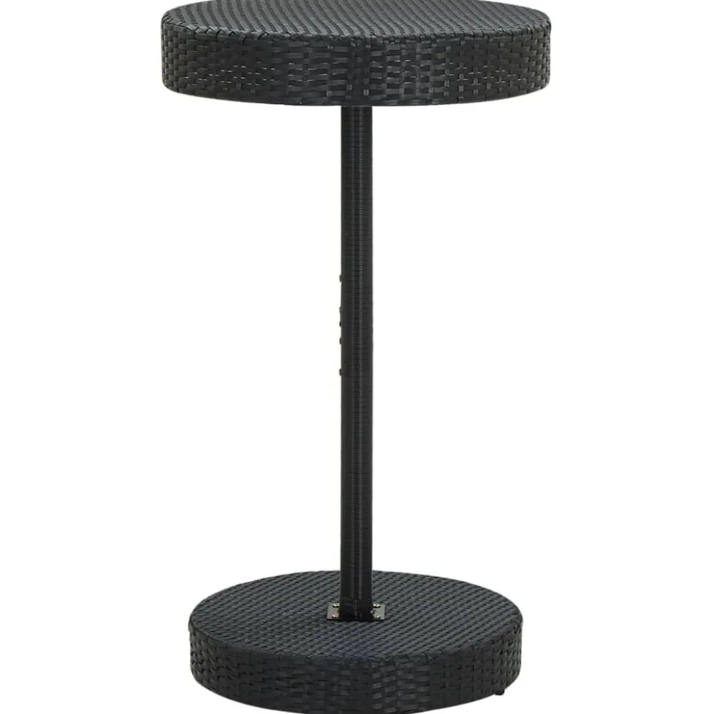 Puutarhan bistrosarja 3-osainen musta polyrottinki/täysi akasiapuu (87718)*FinePRICE Outlet