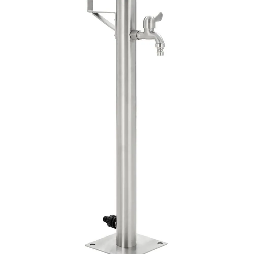 Sale Puutarhan hanapylväs pyöreä ruostumaton teräs 65 cm Sadevesitynnyrit