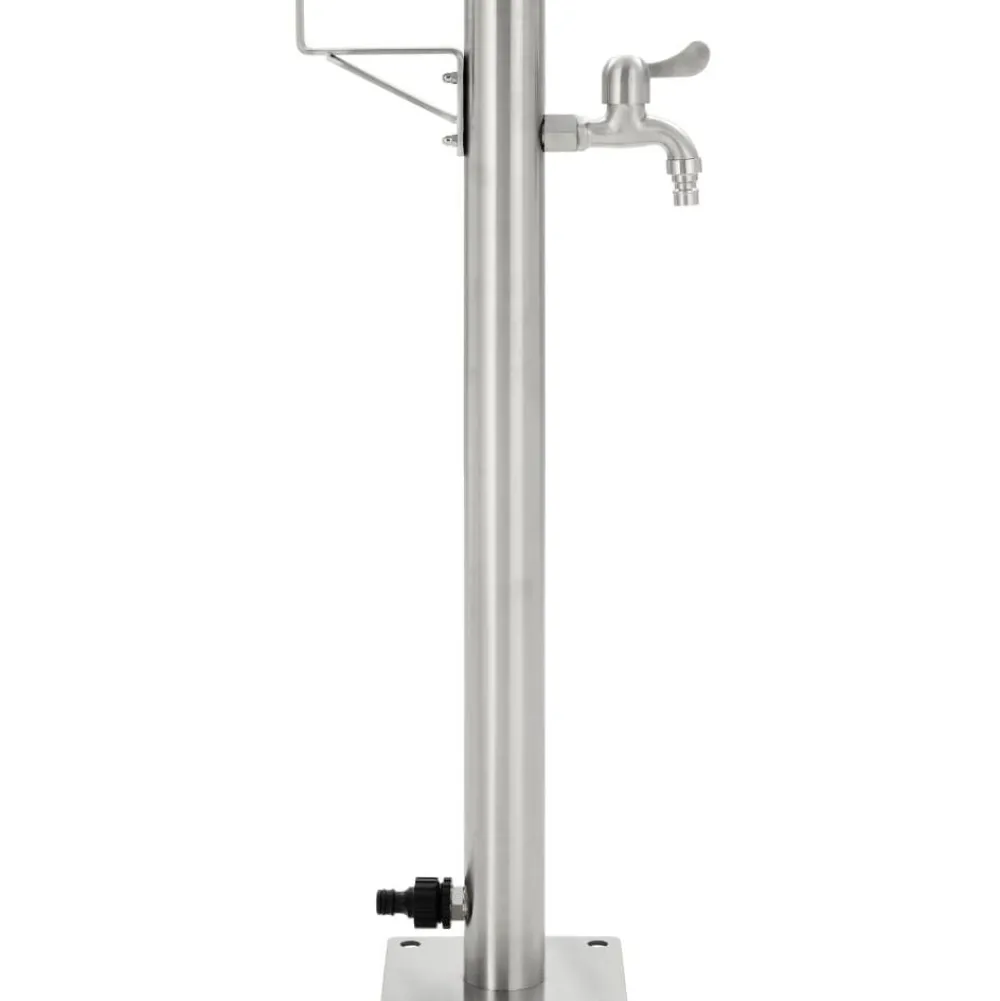 Sale Puutarhan hanapylväs pyöreä ruostumaton teräs 65 cm Sadevesitynnyrit