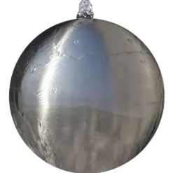 Puutarhan pallo suihkulähde led:llä ruostumaton teräs 20 cm*FinePRICE Outlet